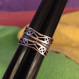 Women’s stamped silver ring